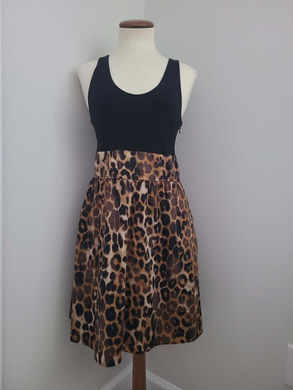 Express Leopard Print Dress Size 6 Cheetah Animal Print Tank Mini Club pockets
